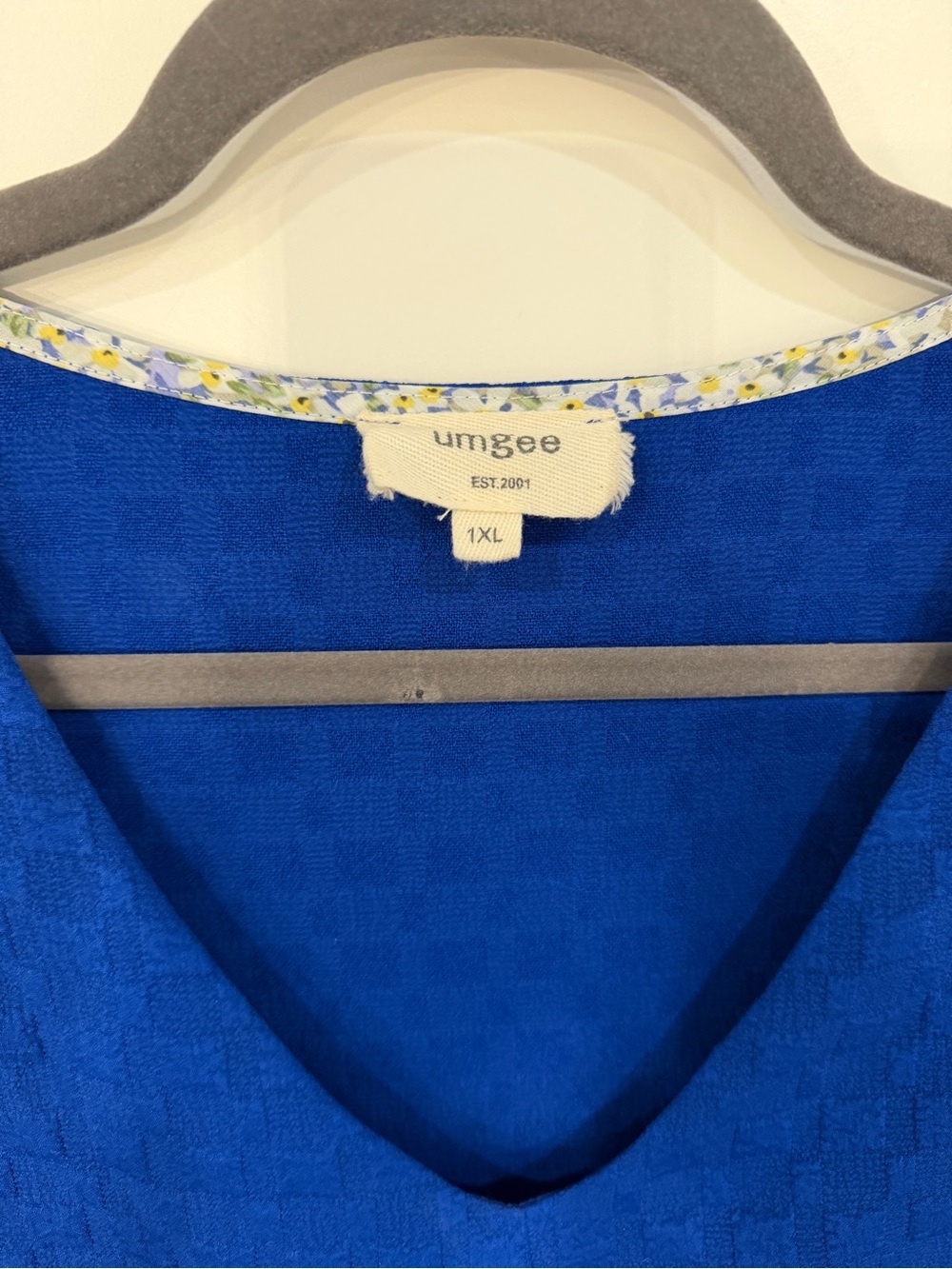 Umgee Cobalt Blue Ruffle Sleeve V-Neck Mini Dress - Picture 4 of 5